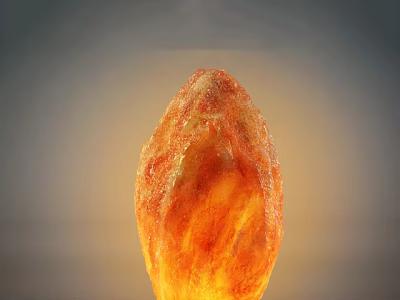 Unique Shaped Table Lamp Orange Himalayan Salt Crystal like Glowing Design for Home Decor 3d model