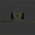 Green Military Artillery Model With Black Wheels And Long Barrel