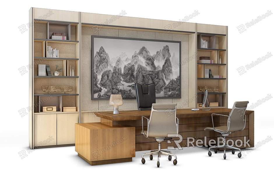 Office Desk and Chair model