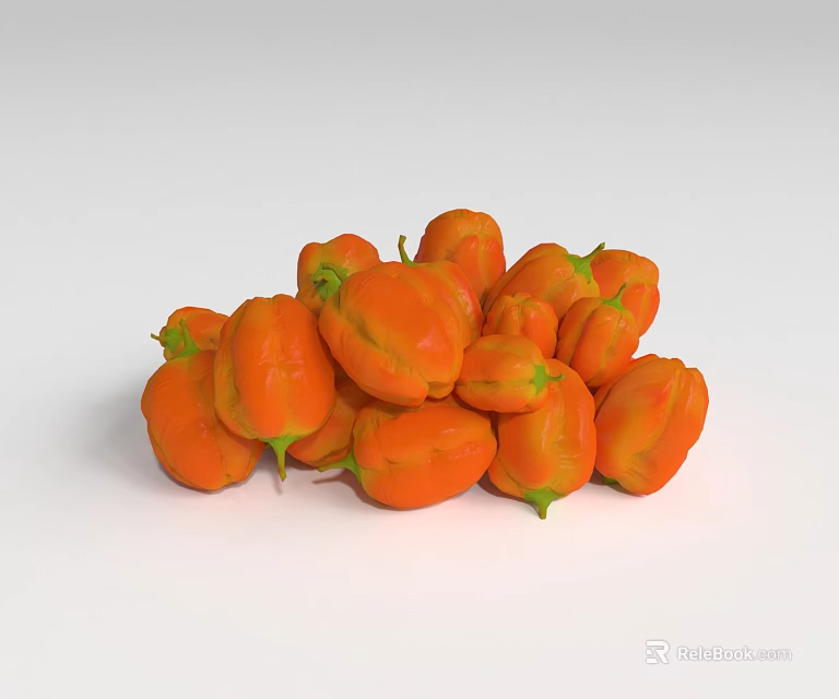 Vibrant Orange Flower Bunch With Fresh Green Stems And Petals 3d model 
