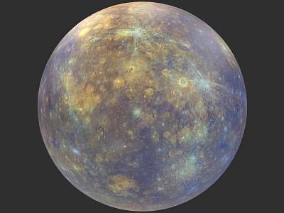 Detailed View Of Mercury Planet Surface With Cosmic Craters And Space Exploration 3d model