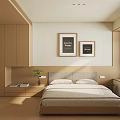 Modern Hotel Room Interior With Comfortable Bed Wooden Furniture And Large Window