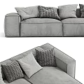 Modern Sectional Sofa With Multiple Color Options And Decorative Pillows 3d model