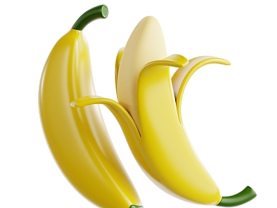 Modern banana fruit cartoon fruit fresh fruit 3d model