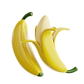 Modern banana fruit cartoon fruit fresh fruit 3d model