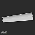 Long White Decorative Molding Component Featuring Curved Edge And Smooth Surface
