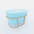Colorful Round and Oval Stacked Stools with Golden Metal Frame for Modern Decor