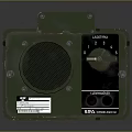 Vintage Green Headphone Speaker With Control Knob Dial And Metal Grille Panel