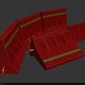 Red Traffic Safety Barriers with Yellow Black Warning Stripes for Road Protection