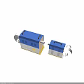 Two Blue And Yellow Industrial Devices With Black Handles And White Components