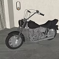 Classic Motorcycle In Modern Interior With Black Seat Metal Details And Hanging Lamp