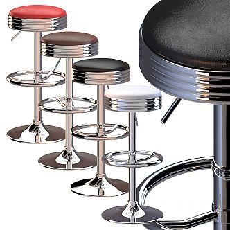 Modern Bar Stool Round Bar Stool 3d model