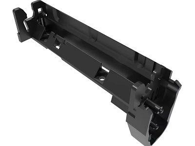 Black Mechanical Support Bracket With Mounting Holes And Reinforced Structure 3d model