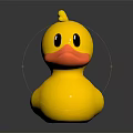 Yellow Duck Shaped Decorative Furniture Ornament With Orange Beak And Black Eyes