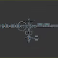 3D Rendered Space Station Structure With Connected Modules Ring Component And Orange Solar Panels