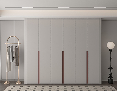 Modern Minimalist Handle-Free Wardrobe 3d model