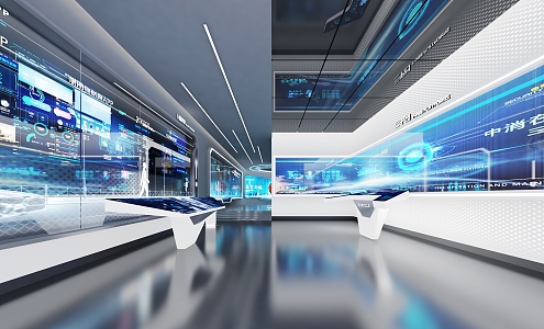 Enterprise Exhibition Hall Science and Technology Exhibition Hall Science and Technology Exhibition Hall Digital Exhibition Hall Touch Screen Big Data Exhibition Hall 3d model