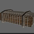 Handcrafted Ceramic Vessel With Wooden Slats And Rope Bound Decorative Structure