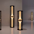 Modern Cylindrical Table Lamps With Black Base Transparent Shade And Warm Yellow Light