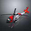 Red And White Aerospace Helicopter Supporting Space Mission Operations 3d model
