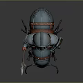 Duck Knight In Armor Riding Giant Ant With Spear And Green Shield Emblem