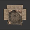 Ancient Architectural Model With Layered Stone Structure And Wooden Roof Design