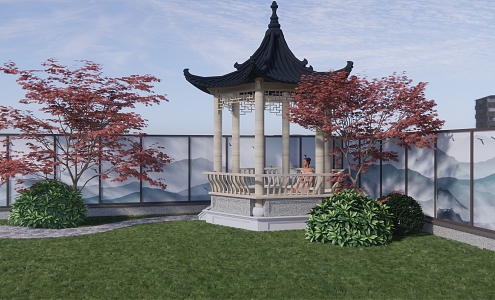 Chinese-style pavilion 3d model