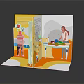 Open Brochure With Colorful Illustrations Featuring People And Various Scenes