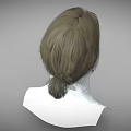Man With Brown Hair Ponytail And Beard In 3D Head Side Profile Model 3d model