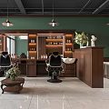 Retro Wooden Beauty Barber Shop Interior Design Features Classic Barber Chairs And Cozy Ambient Lighting