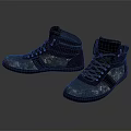 Stylish Black High Top Lace Up Shoes With Shiny Finish And Casual Design