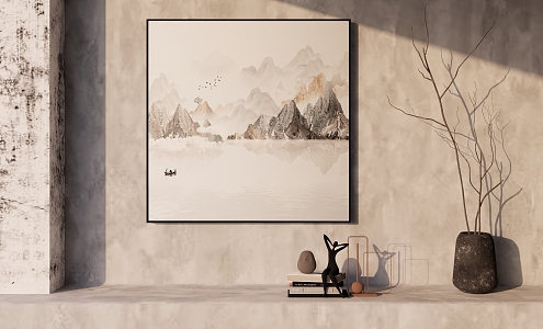 decorative painting landscape painting 3d model