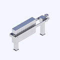 Industrial Cooling Tower with Silver Conical Top Blue Support Frame and Metal Structure