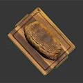Fresh Baked Loaf Of Bread On Wooden Cutting Board With Texture