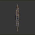 Detailed Military Battleship Weapon Model With Gray Hull And Red Bottom Design