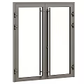 Modern Casement Windows With Metal Frames And Glass Panel Designs 3d model