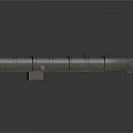 Industrial Underground Tunnel Structure With Metal Pipes Railway Tracks And Concrete Walls