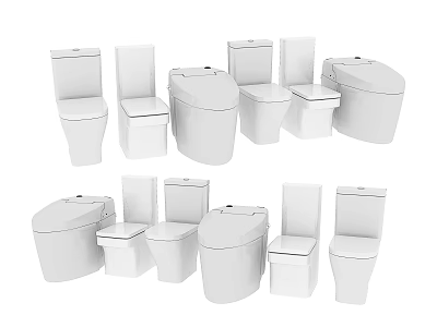Modern White Toilet Collection With Various Styles And Designs For Bathroom 3d model