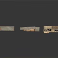 Three Industrial Storage Shelves With Wooden Crates Dishes And Bottles