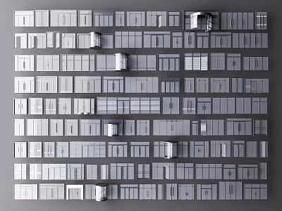 Double-opening glass door glass door shop door commercial door office glass door sliding door electric door single-door double-door glass door combination 3d model