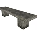 Outdoor Stone Bench With Rough Textured Surface And Sturdy Legs 3d model