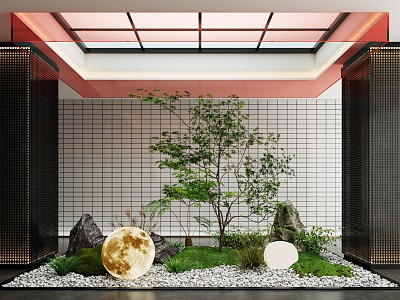 Indoor Landscape Landscaping Stone Bryophytes 3d model