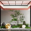 Indoor Landscape Landscaping Stone Bryophytes 3d model