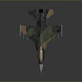 Aerospace Fighter Jet Model With Camouflage Paint XM Marking On Smooth Surface