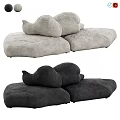 Soft Gray And Black Plush Sofa Design With Comfortable Cushions And Modern Style
