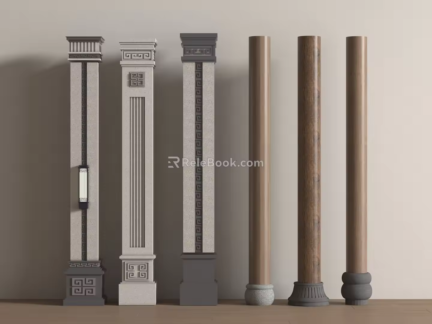 Chinese-style Column Chinese-style Wooden Column Square Column Building Frame 3d model