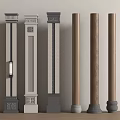 Chinese-style Column Chinese-style Wooden Column Square Column Building Frame 3d model