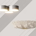Modern Silver Round Ceiling Lights With Crystal Glass Shade And Elegant Design