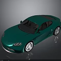 Green Sports Car With Modern Sleek Body And Shiny Aerodynamic Design