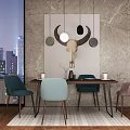 Modern Dining Table and Chair Combination 3d model